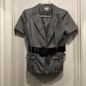 Medium gray/silver business short sleeve jacket